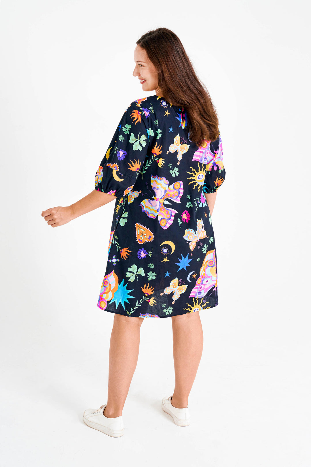 Ravi Dress - Multi Colour Butterfly