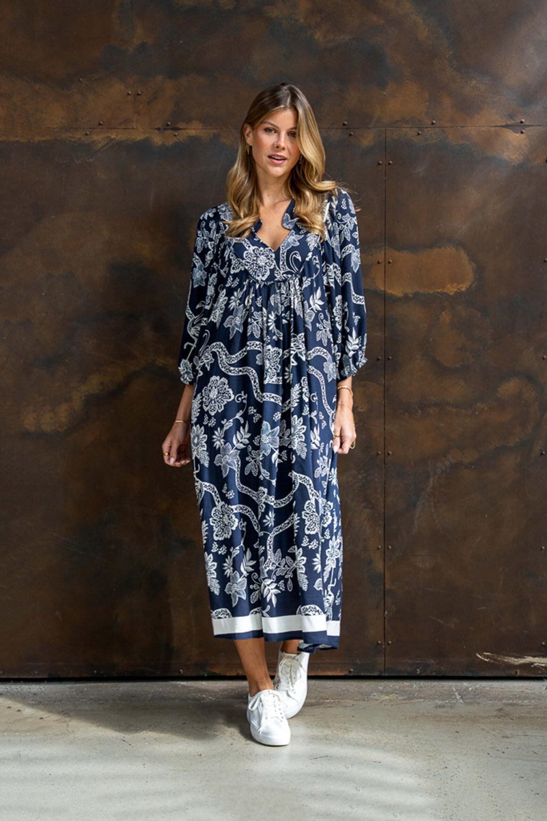 Reena Dress – Navy Floral