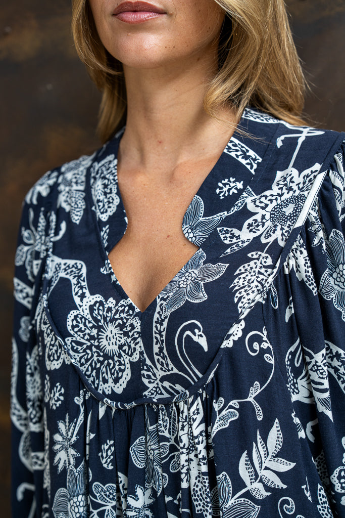 Reena Dress – Navy Floral
