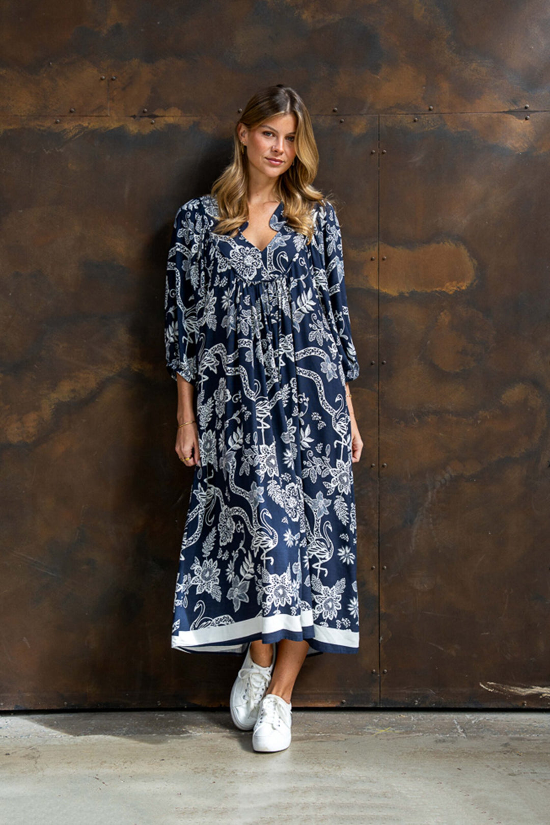 Reena Dress – Navy Floral