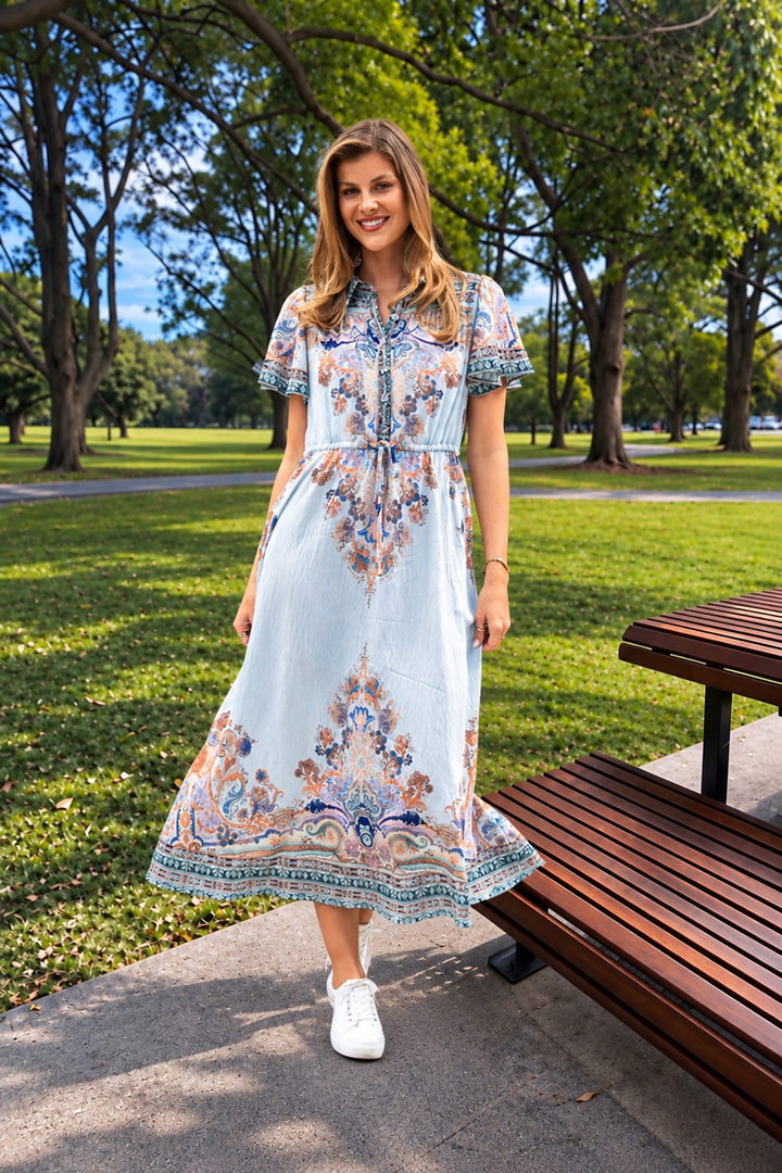 Reiss Midi Dress - Blue Print