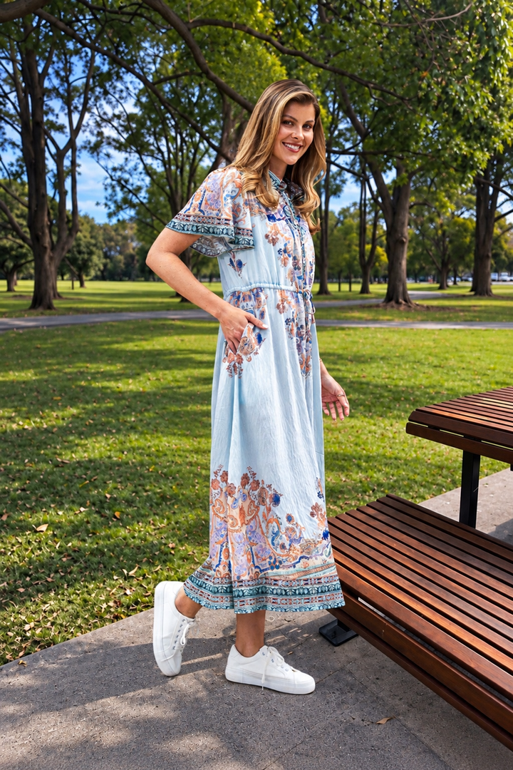 Reiss Midi Dress - Blue Print