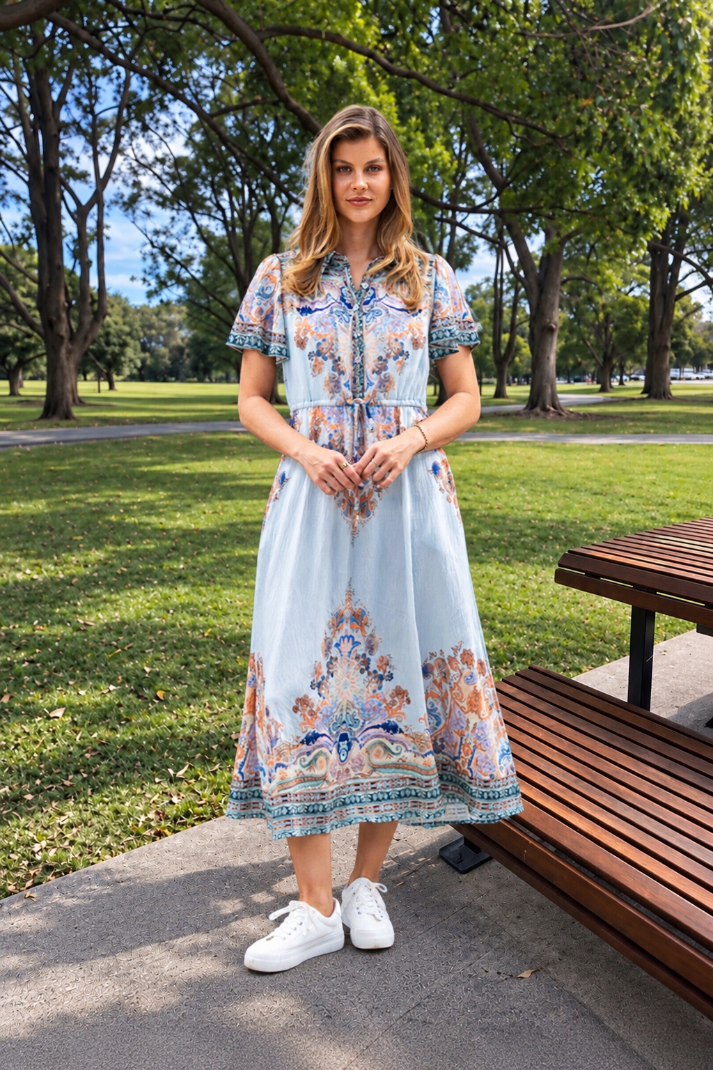 Reiss Midi Dress - Blue Print