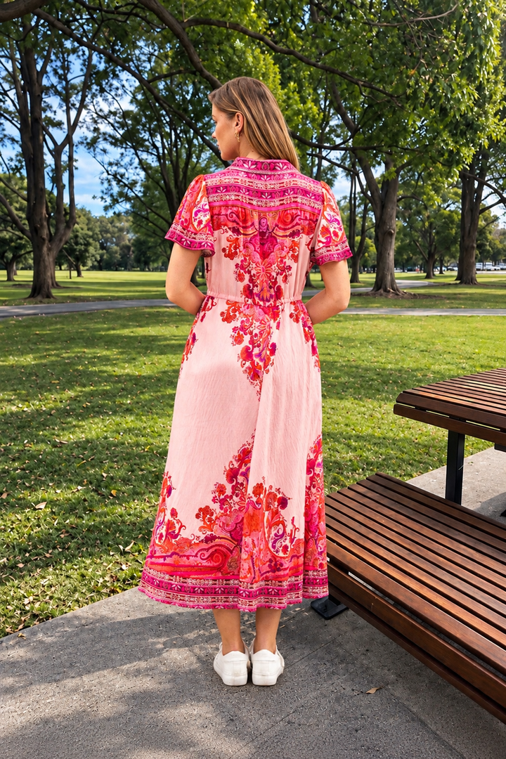Reiss Midi Dress- Pink Print