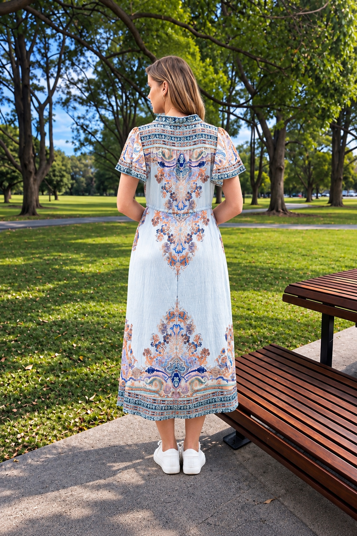 Reiss Midi Dress - Blue Print
