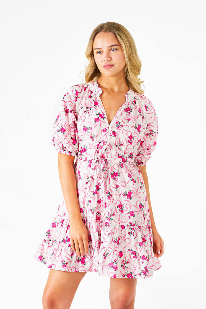 Rosy Ribbons Dress-pink