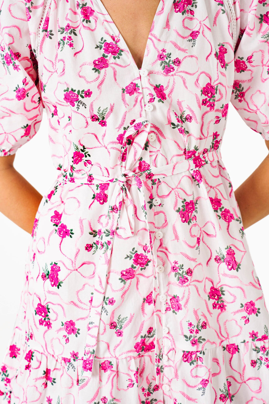 Rosy Ribbons Dress-pink