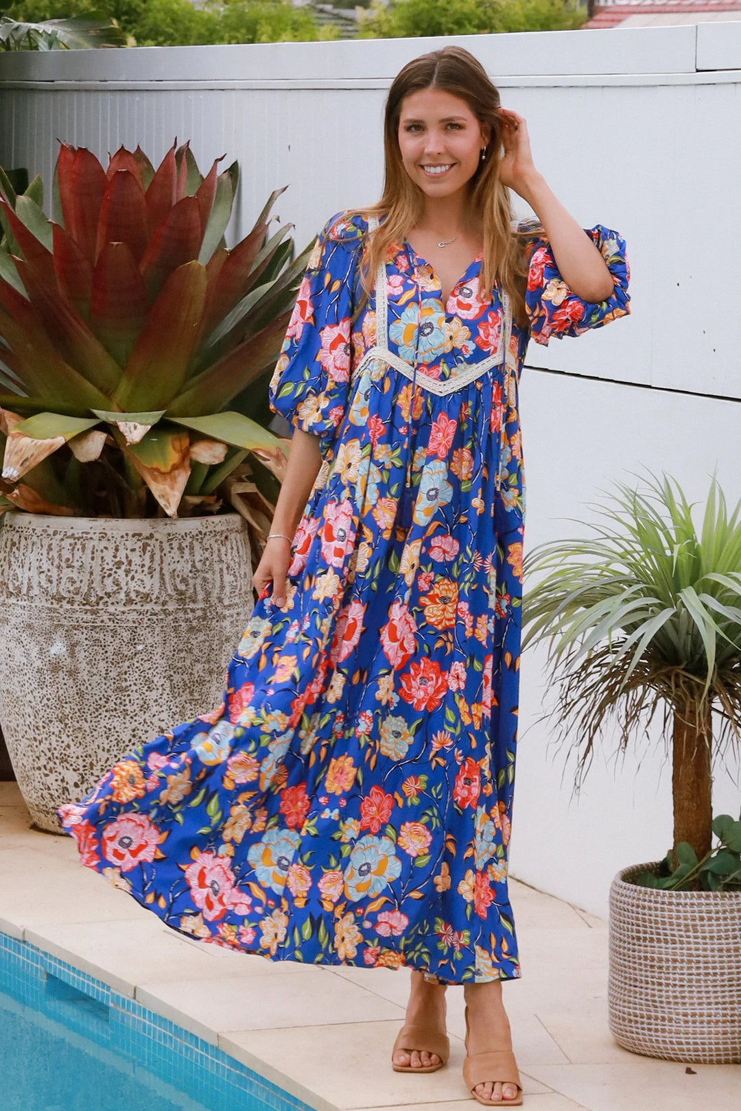 Rylee Maxi Dress — Blue Floral