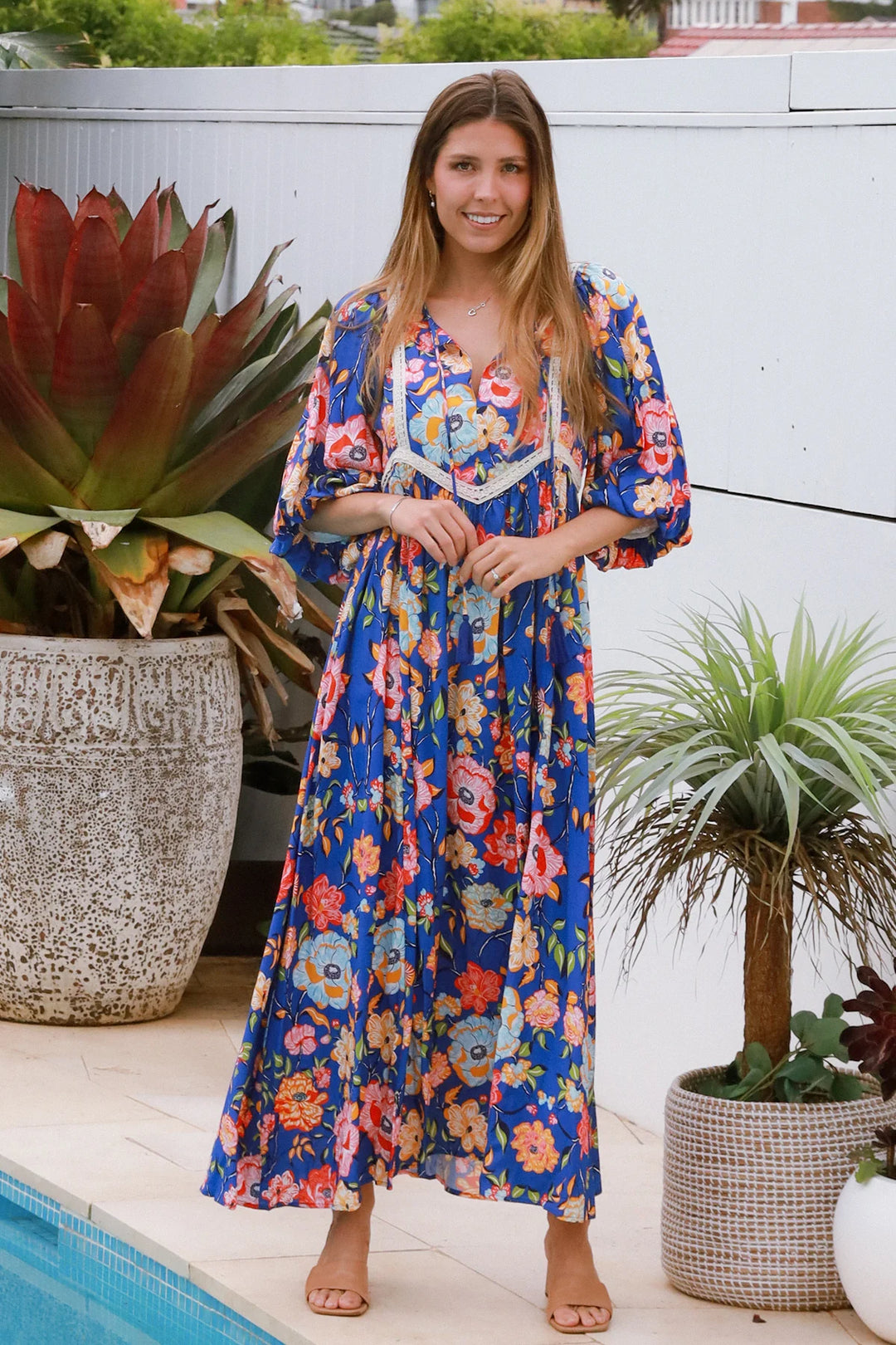 Rylee Maxi Dress — Blue Floral