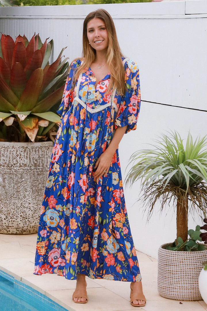 Rylee Maxi Dress — Blue Floral