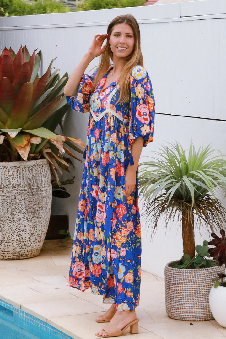 Rylee Maxi Dress — Blue Floral