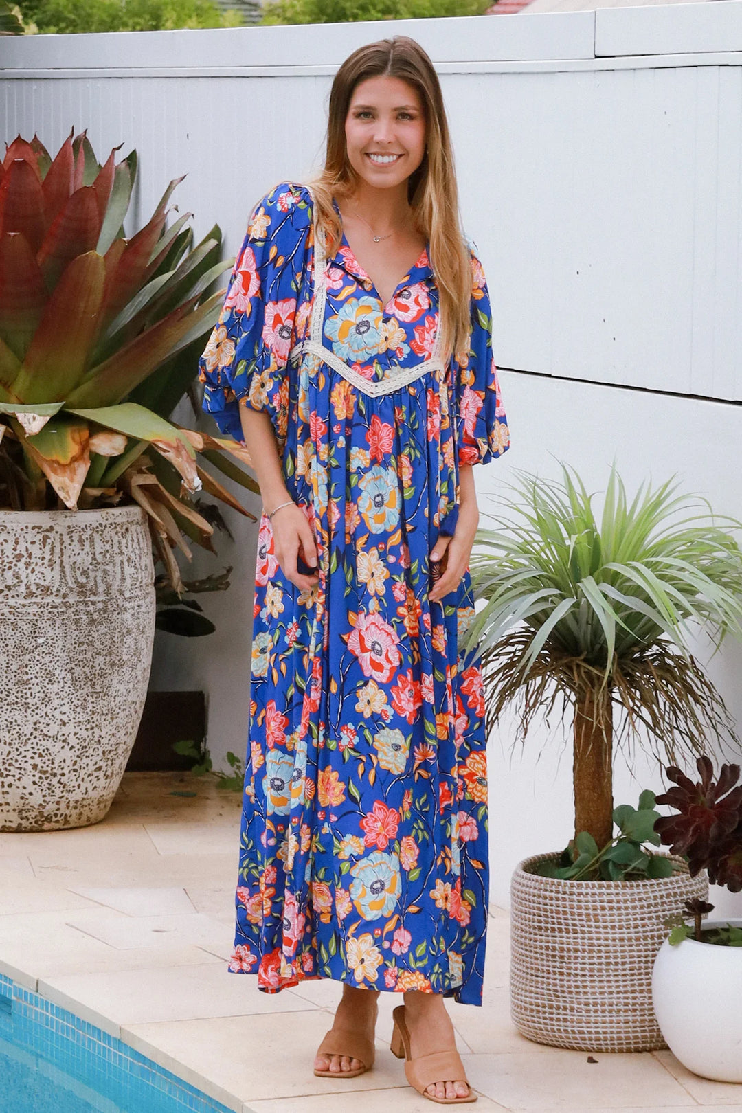 Rylee Maxi Dress — Blue Floral