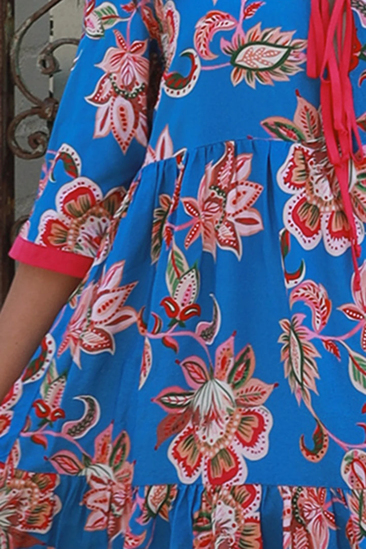 Savannah Dress - Blue Floral Print | Salty Palm