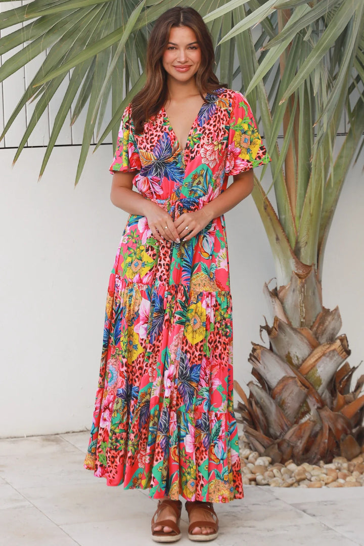 Sharon Maxi Dress - Multi Colour Print