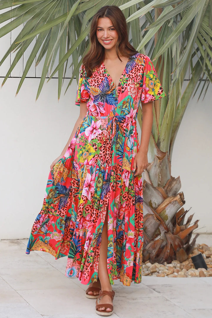 Sharon Maxi Dress - Multi Colour Print