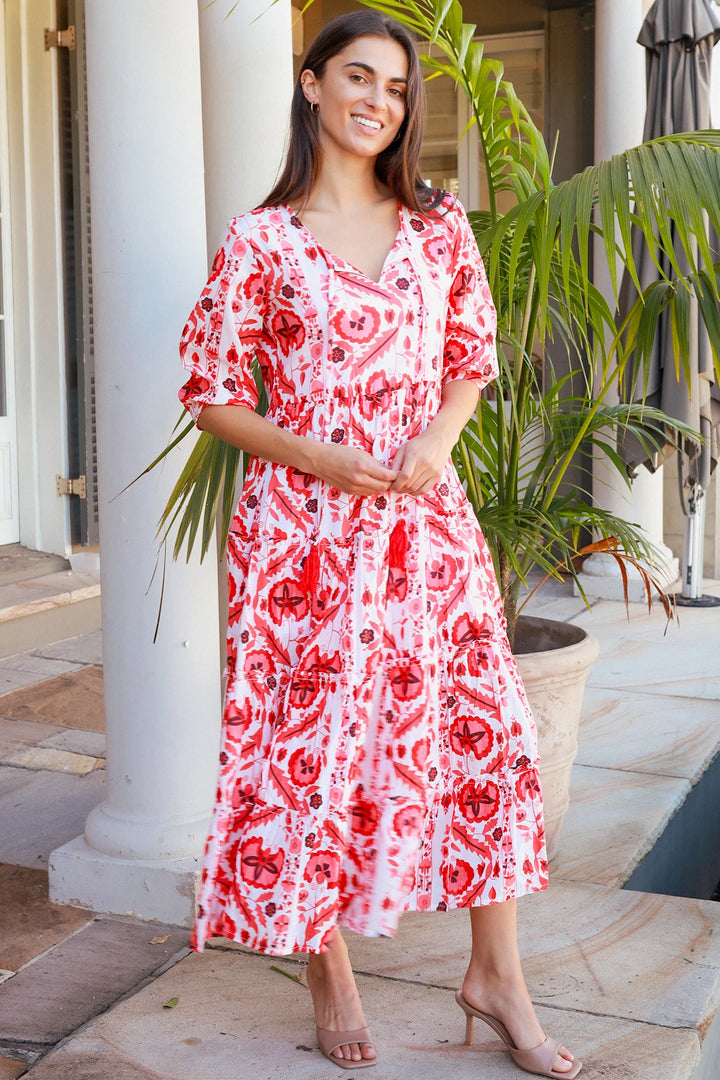 Shimona Dress- Maruka Red