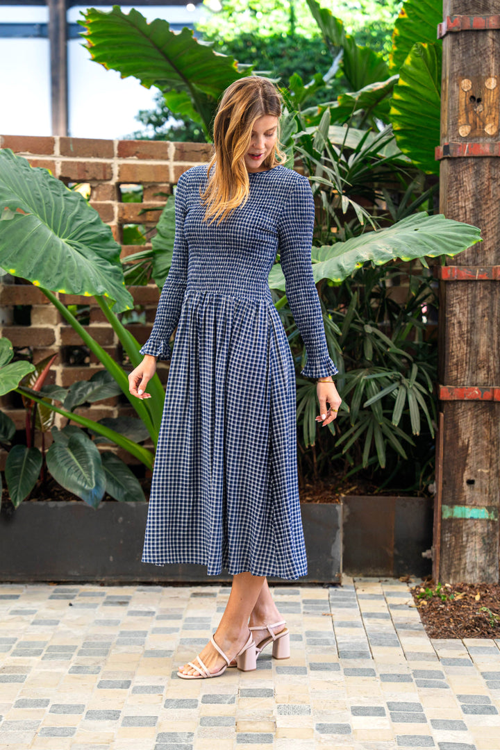 Susannah Dress-Navy check