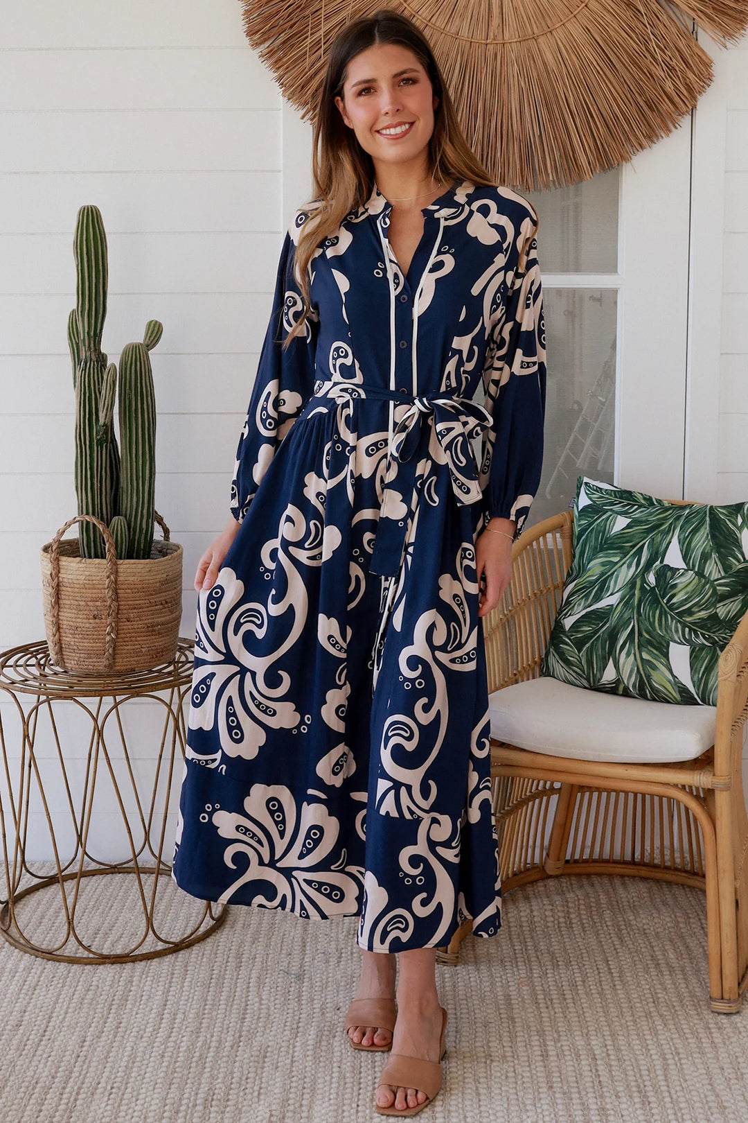 Talia Maxi Dress — Navy Floral