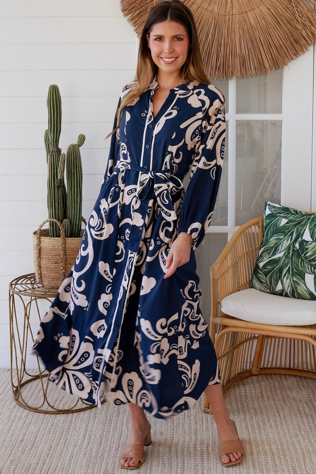 Talia Maxi Dress — Navy Floral