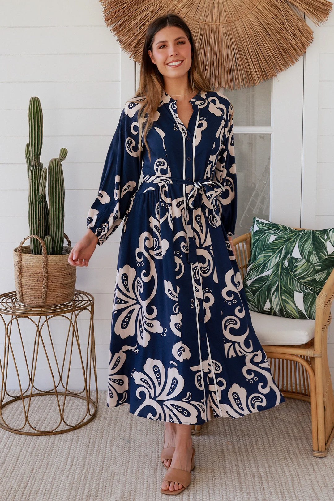 Talia Maxi Dress — Navy Floral