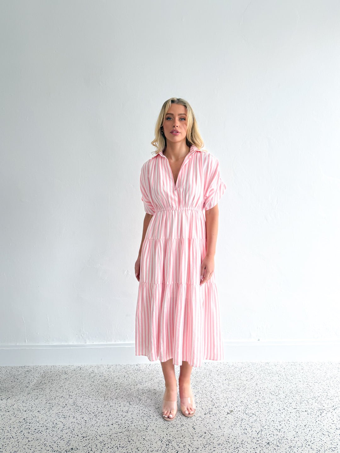 Tilly Dress - Pink Stripe