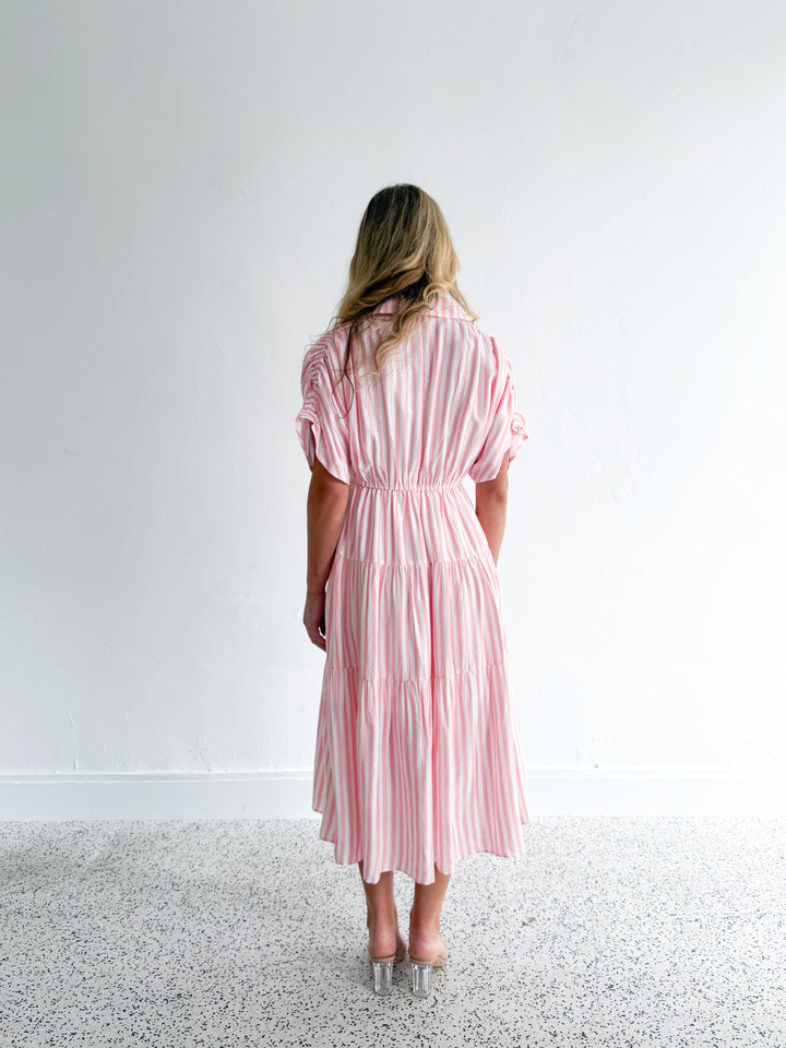 Tilly Dress - Pink Stripe