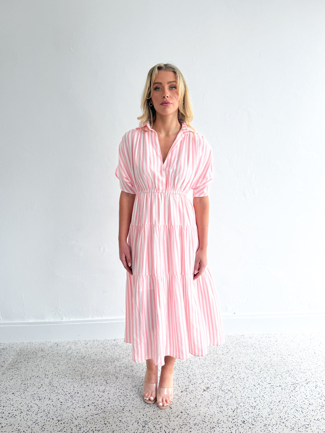 Tilly Dress - Pink Stripe