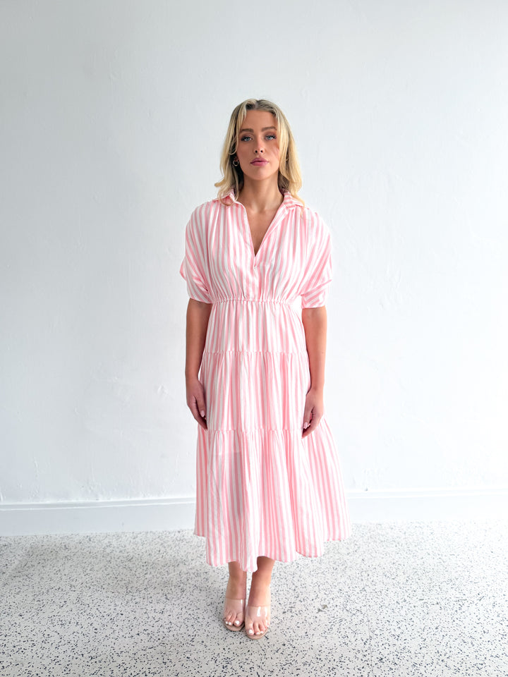 Tilly Dress - Pink Stripe