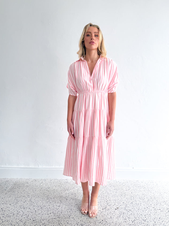 Tilly Dress - Pink Stripe