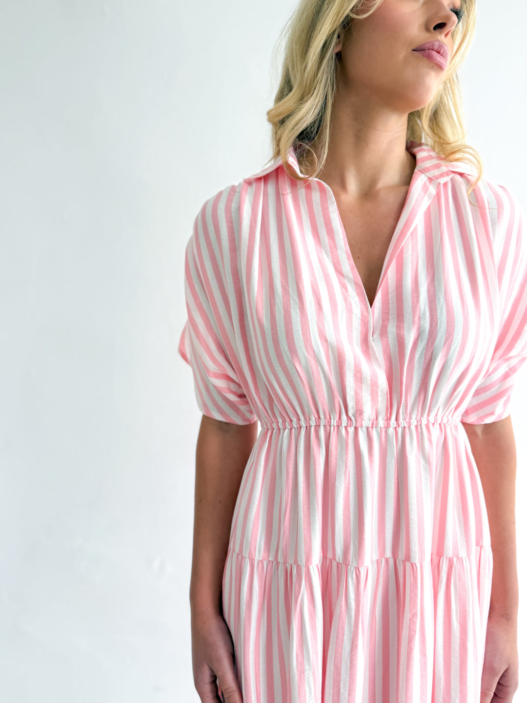 Tilly Dress - Pink Stripe