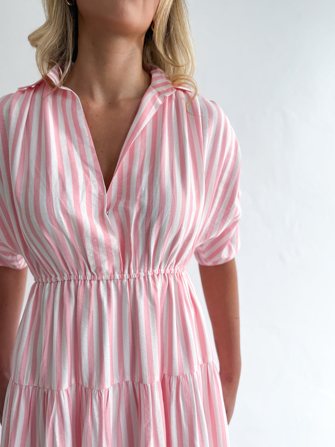 Tilly Dress - Pink Stripe