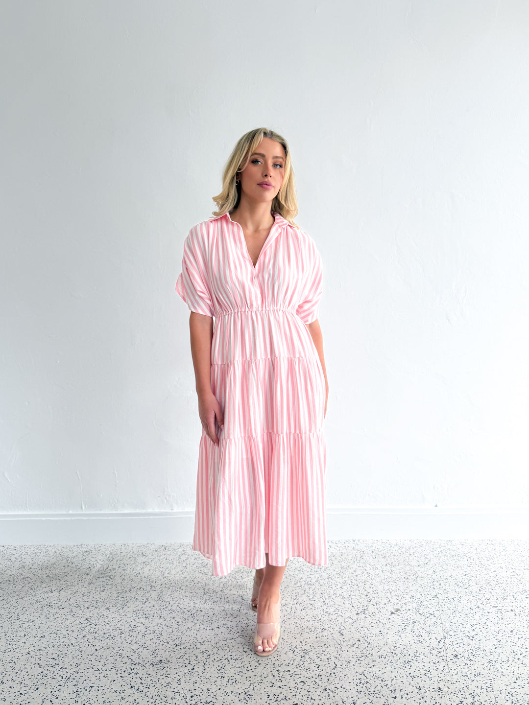 Tilly Dress - Pink Stripe