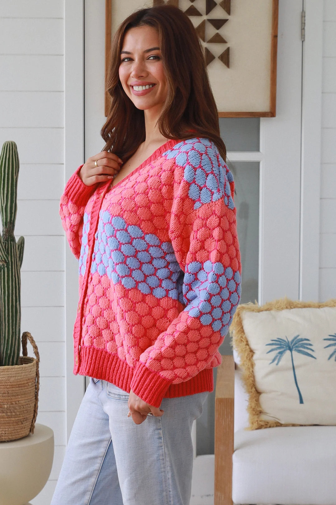 Tommy Cardigan – Bright Pink