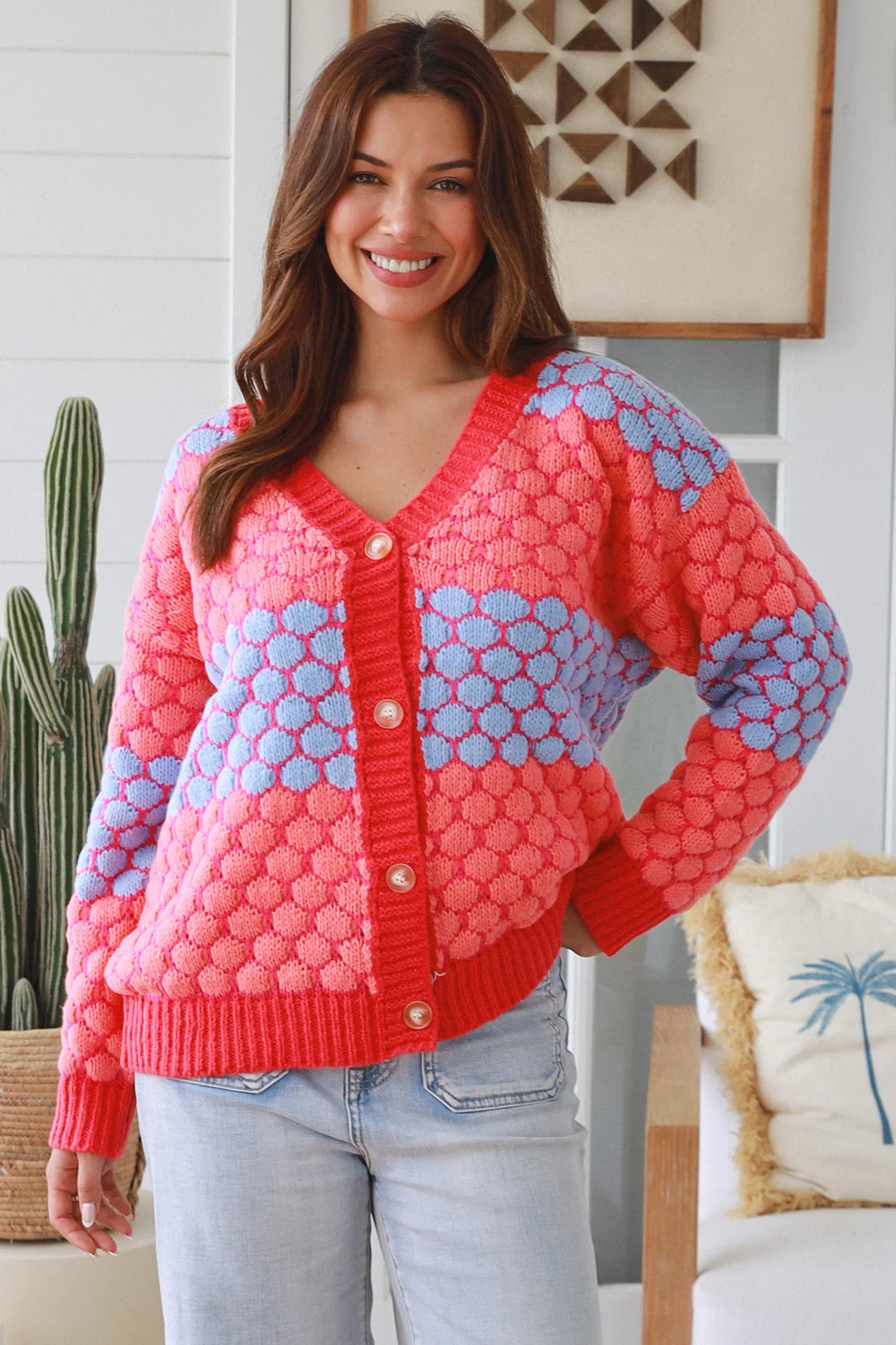 Tommy Cardigan – Bright Pink