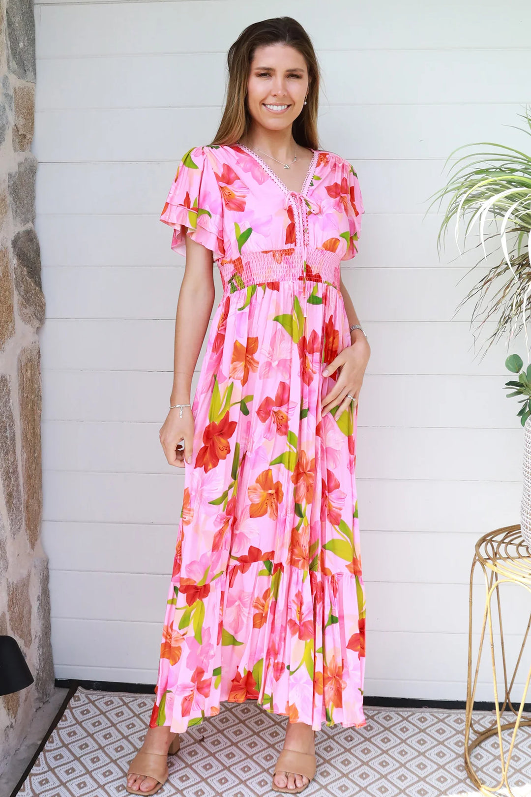 Valeria Maxi Dress - Pink Floral