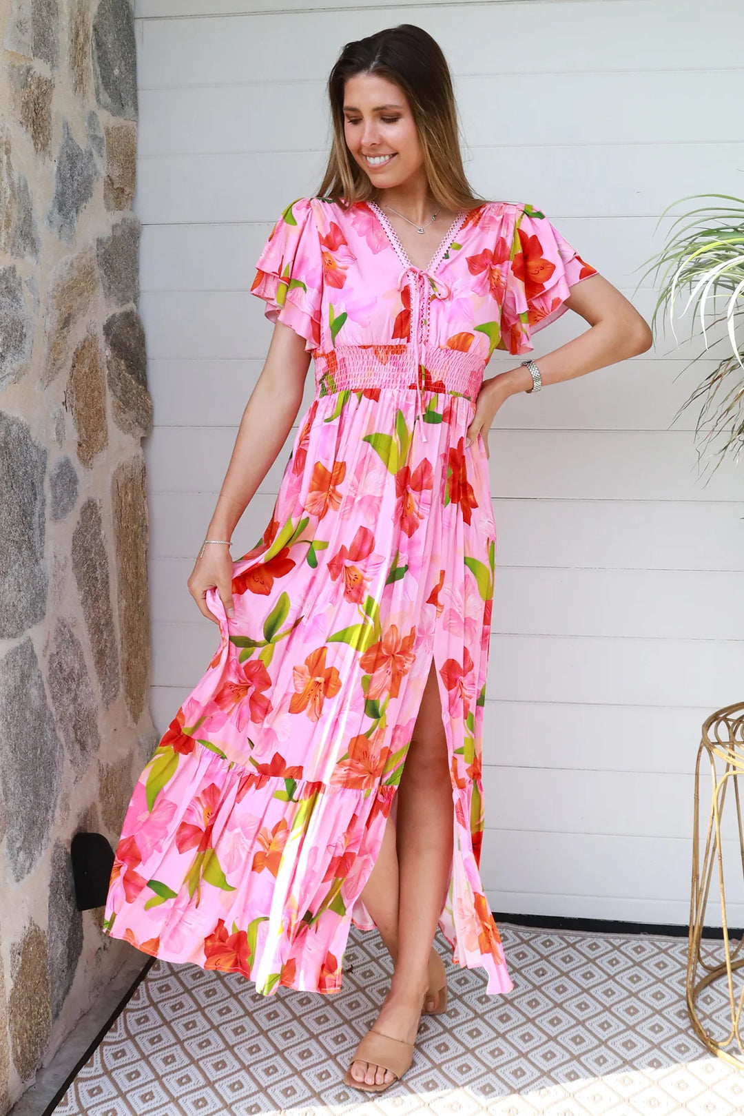 Valeria Maxi Dress - Pink Floral
