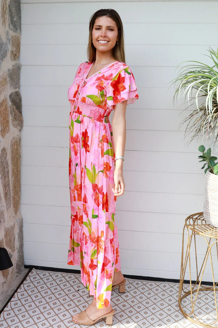 Valeria Maxi Dress - Pink Floral