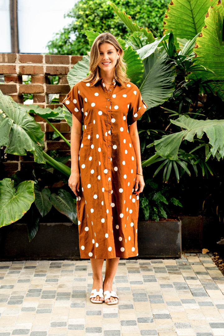 Vasquez Dress - Brown Dot