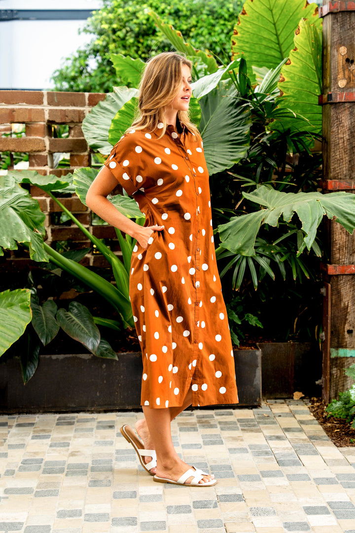 Vasquez Dress - Brown Dot