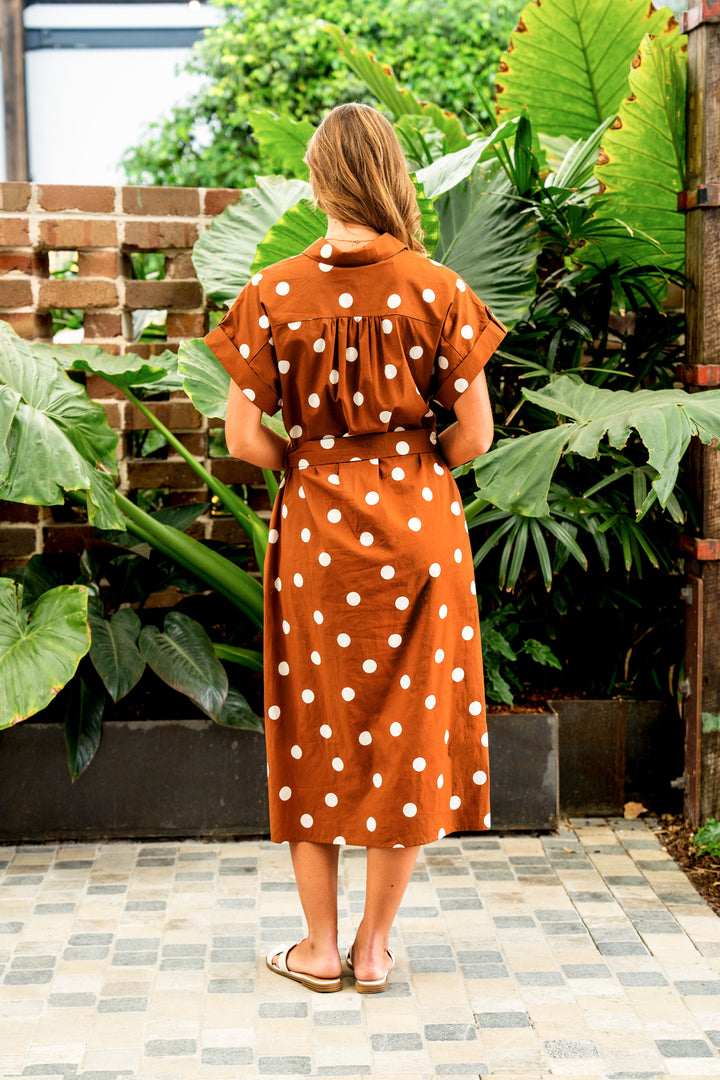 Vasquez Dress - Brown Dot