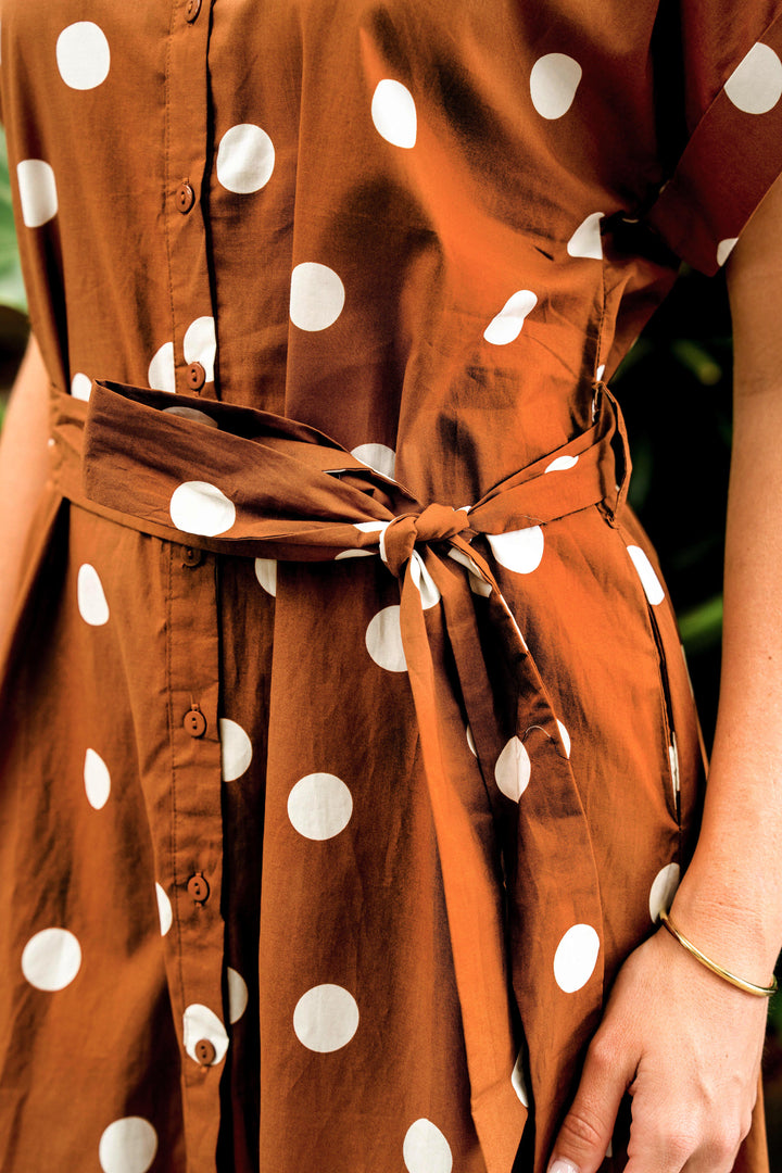 Vasquez Dress - Brown Dot