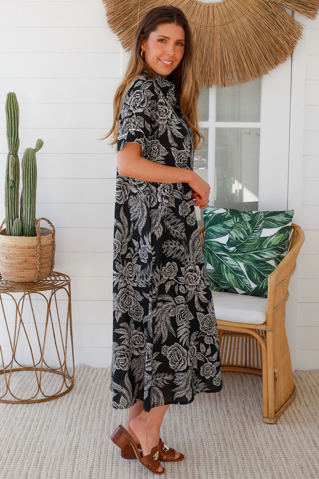 Willow Shirt Dress – Black Floral