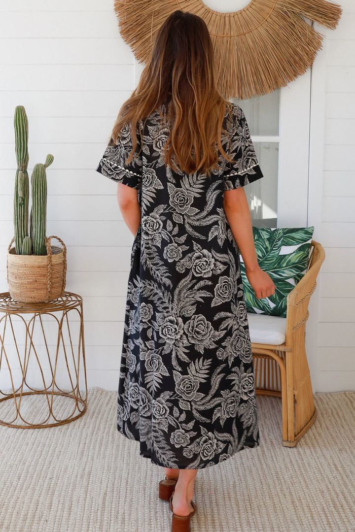 Willow Shirt Dress – Black Floral