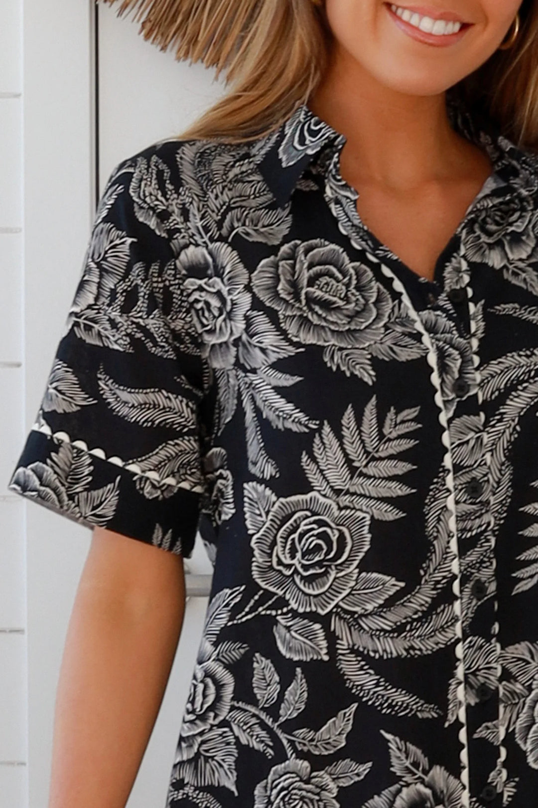 Willow Shirt Dress – Black Floral