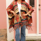Winter Poncho Cardigan - Aztec Print